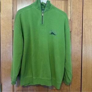 Tommy Bahama Green Zip-Up Sweater
